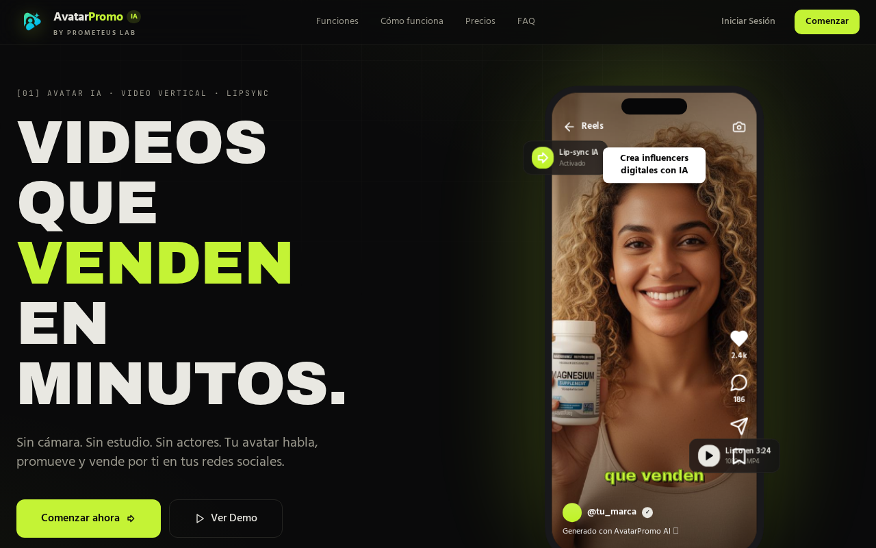 Vista previa de AvatarPromo IA